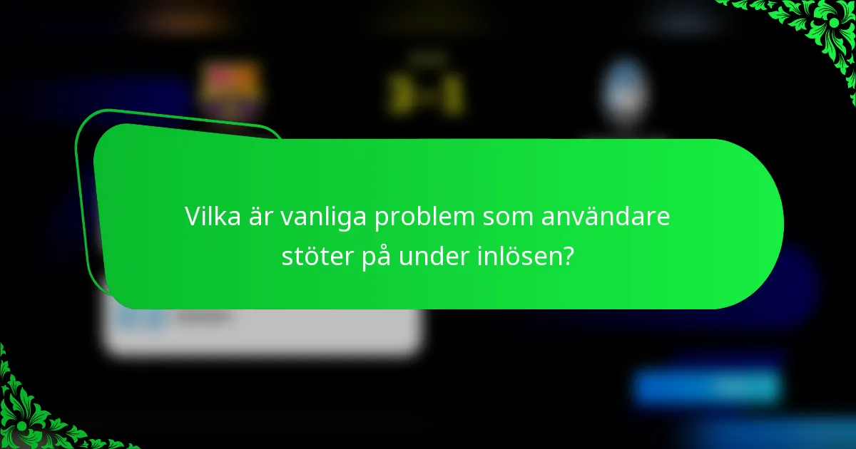 Vilka är vanliga problem som användare stöter på under inlösen?